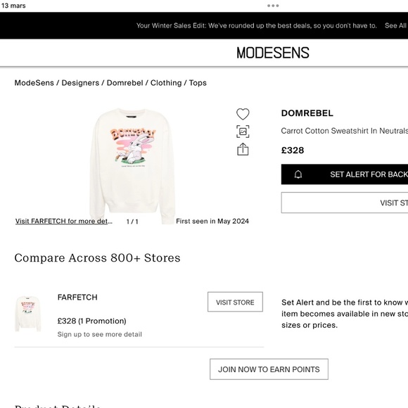 Domrebel Carrot Sweatshirt Cream Streetwear Farfetch Made in Canada Rabbit XL - Picture 12 of 12